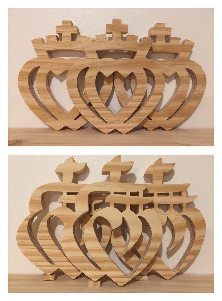 Cœurs Vendéens en bois yellow pin - Modèles traditionnels et stylisés