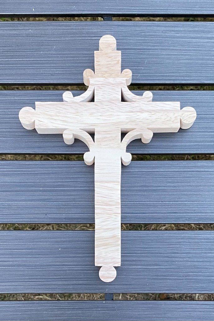 Croix missionnaire de Venansault en bois d'hévéa